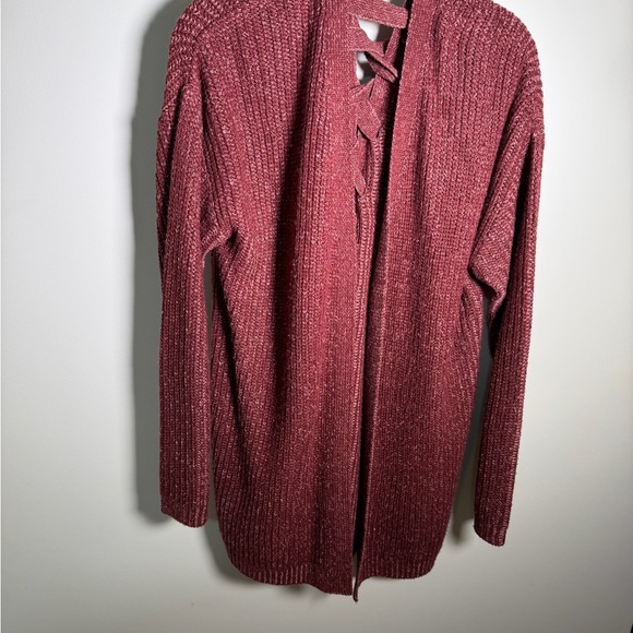 Plant Gold Red Cardigan with Braiding Detail - Picture 2 of 7